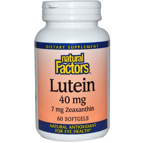 

Лютеин 40 mg Lutein Natural Factors 60 капсул