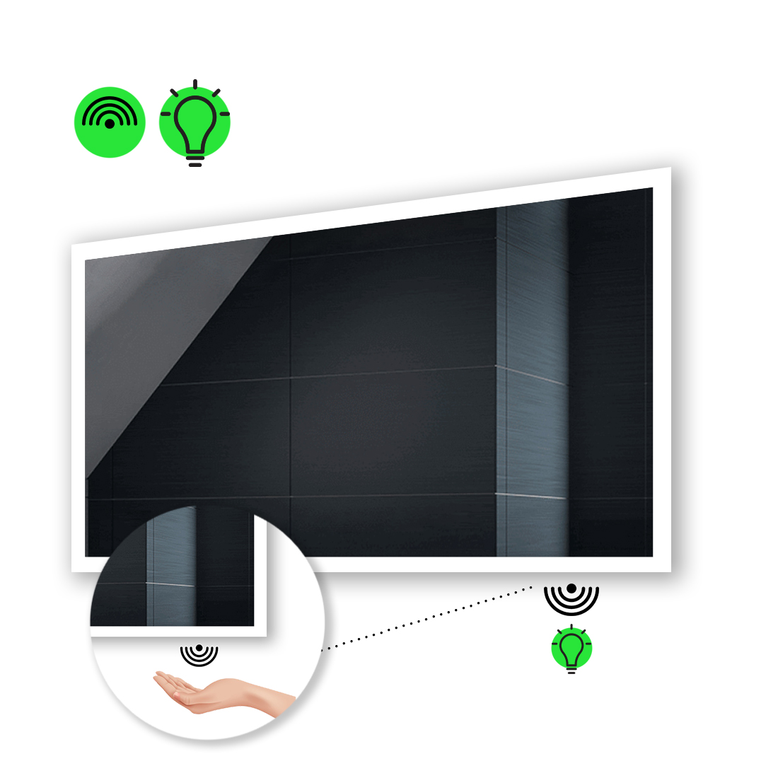 

LED-зеркало 80x60см, с ИК включателем, модель Simphony