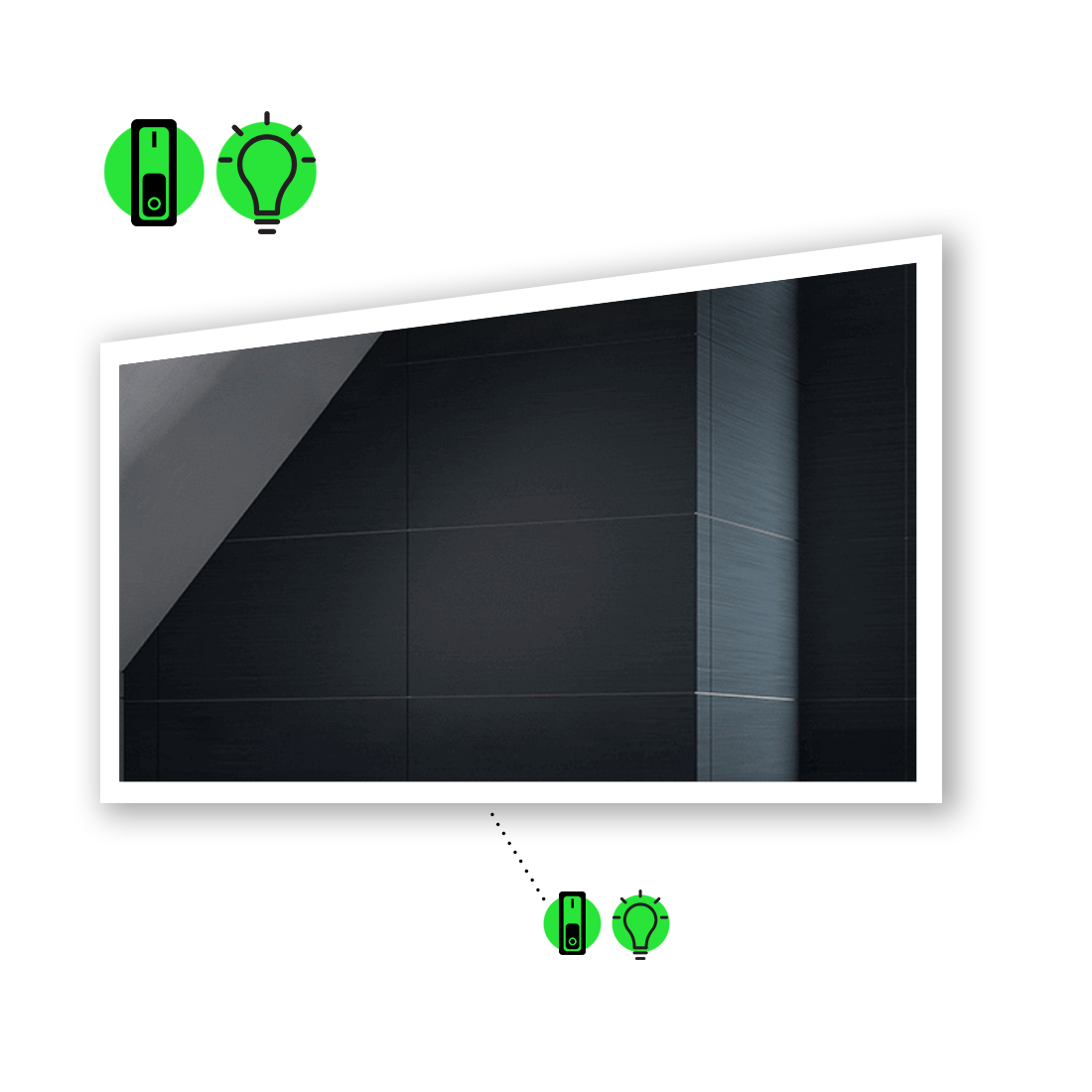 

LED-зеркало 80x60см, с механическим включателем, модель Simphony