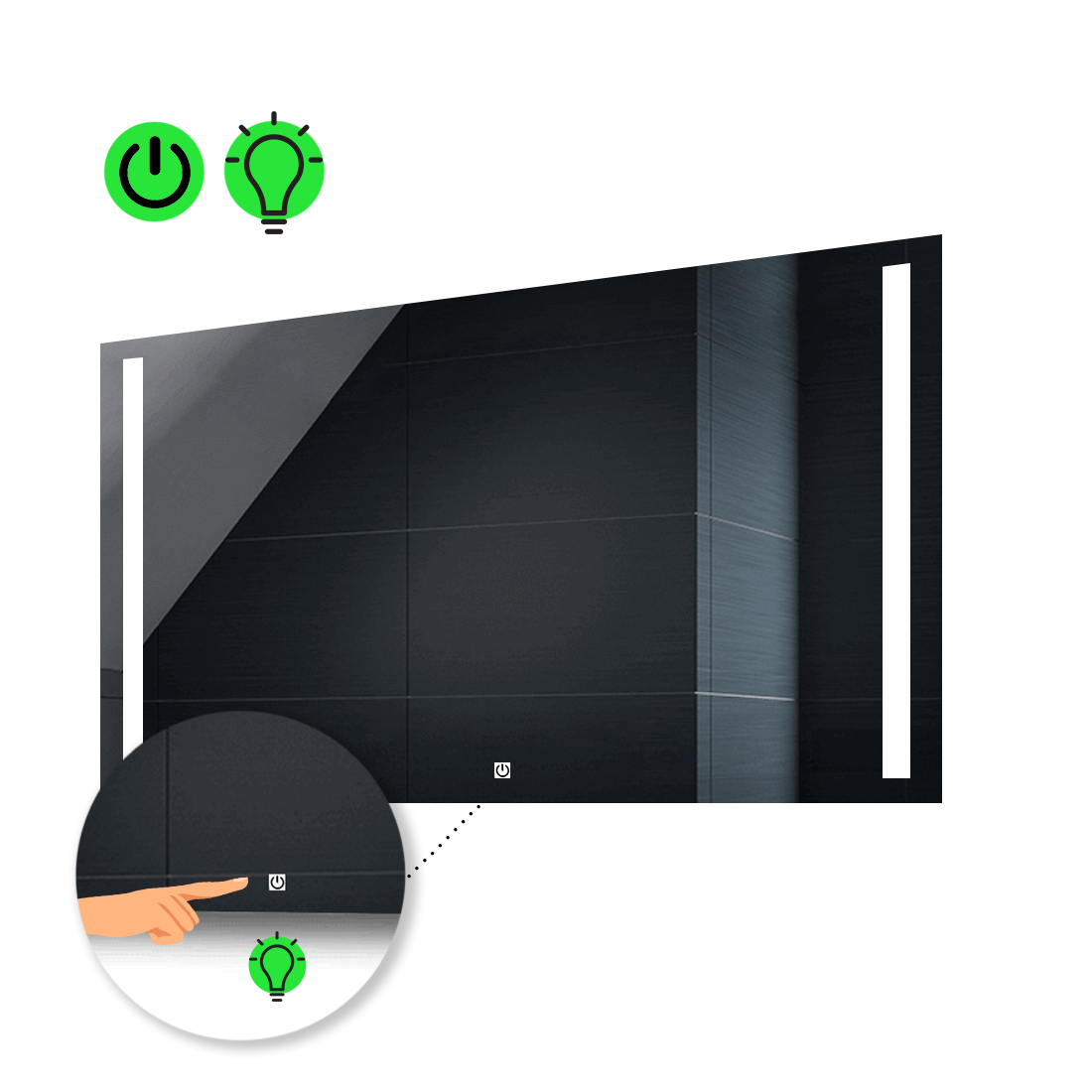 

LED-зеркало 120x80см, с сенсорной кнопкой управления, модель Adelita