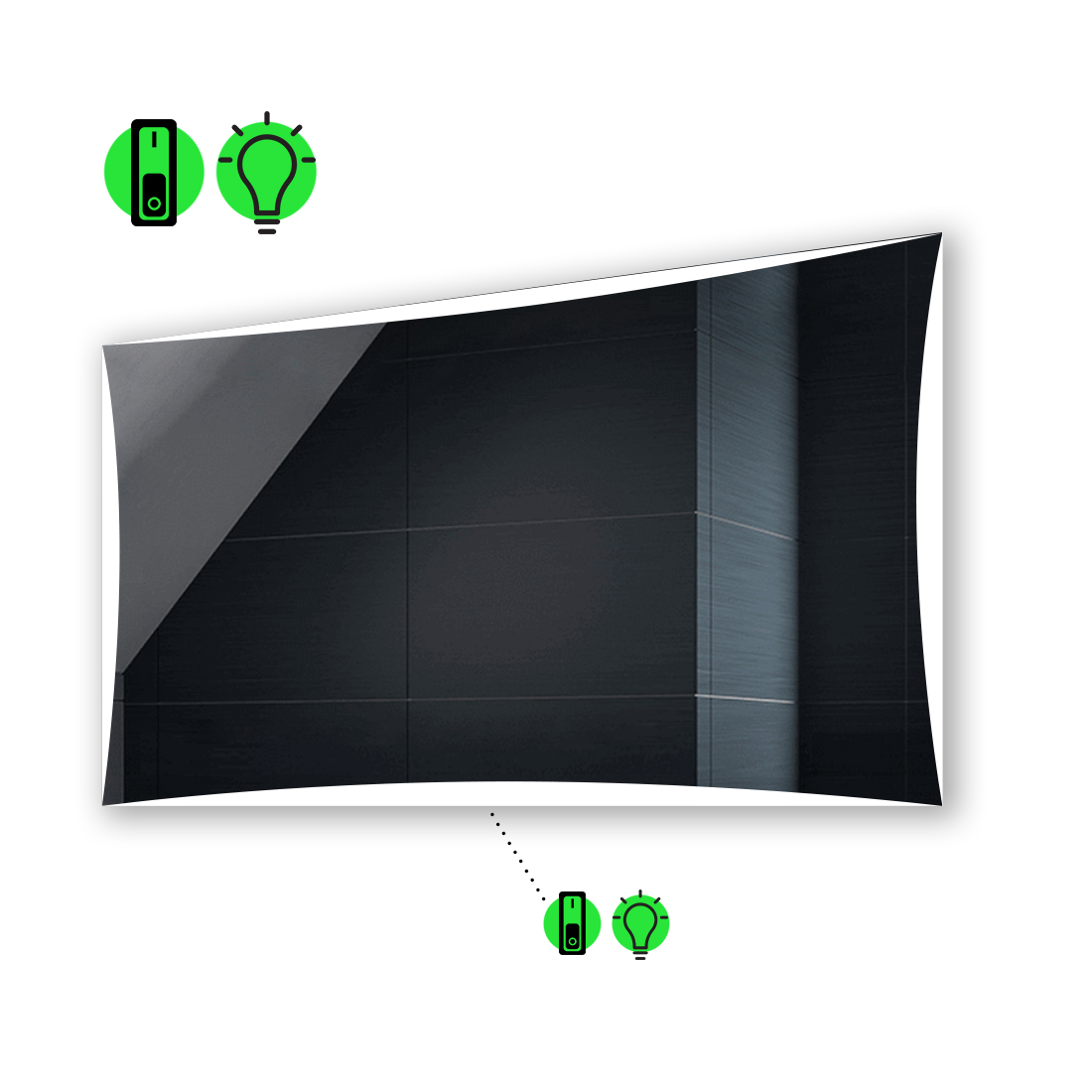 

LED-зеркало 90x80см, с механическим включателем, модель Amado