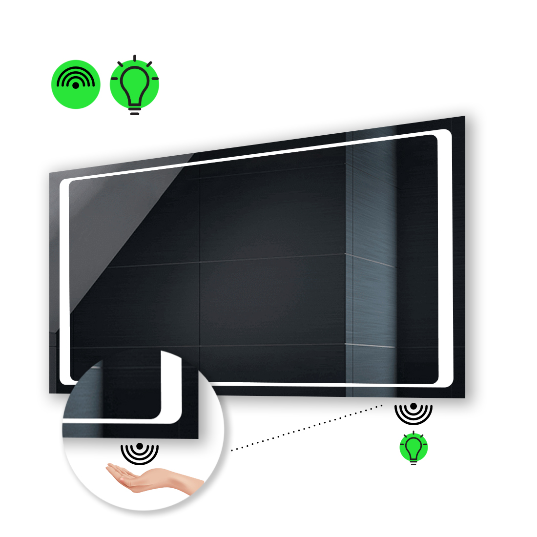 

LED-зеркало 80x60см, с ИК включателем, модель Emma