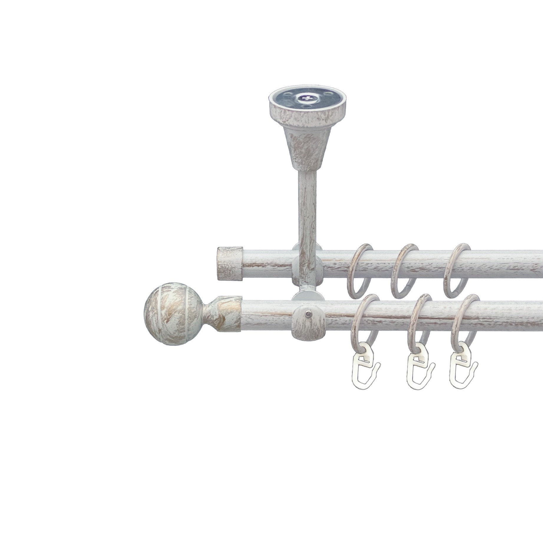 

Карниз Orvit Паола металевий дворядний відкритий до стелі гладка труба кільце металеве Біле Золото 16\16 мм 240 см (00-00015908)