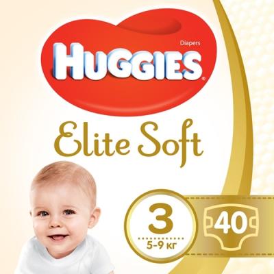 

Подгузники детские Huggies Elite Soft 3 (5-9 кг) 40 шт