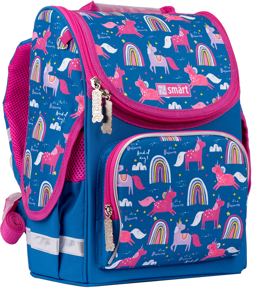 

Рюкзак школьный каркасный SMART PG-11 Unicorn синий для девочек 10 л (556575)