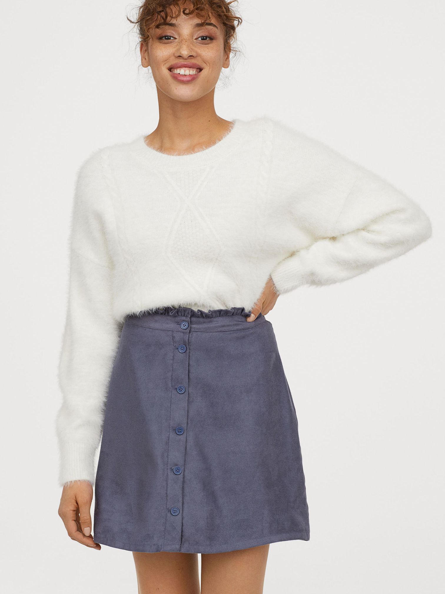 

Юбка H&M 060715310  Серая с голубым, Юбка H&M 060715310 40 Серая с голубым