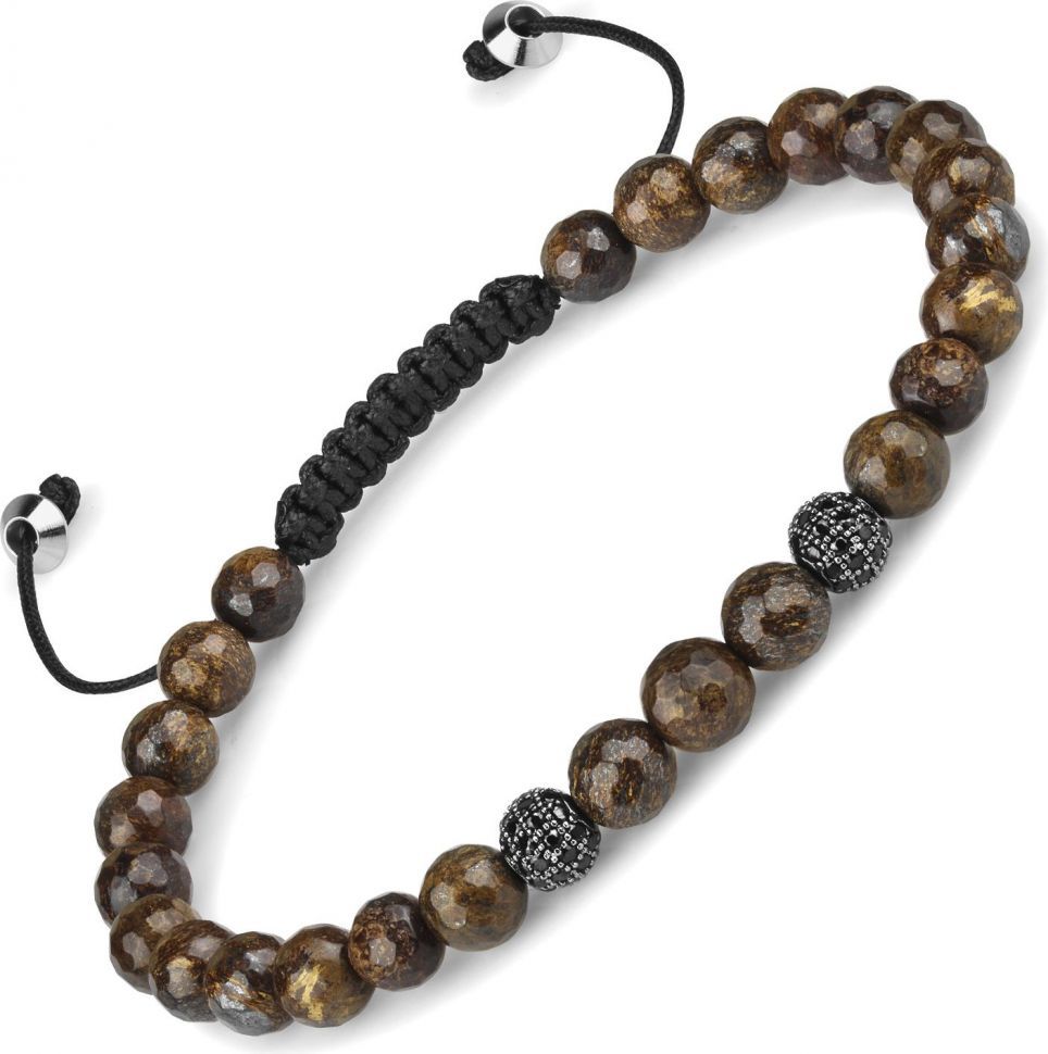 

Браслет Шамбала из бронзита с фианитами Everiot LNS-0222 (17 см)