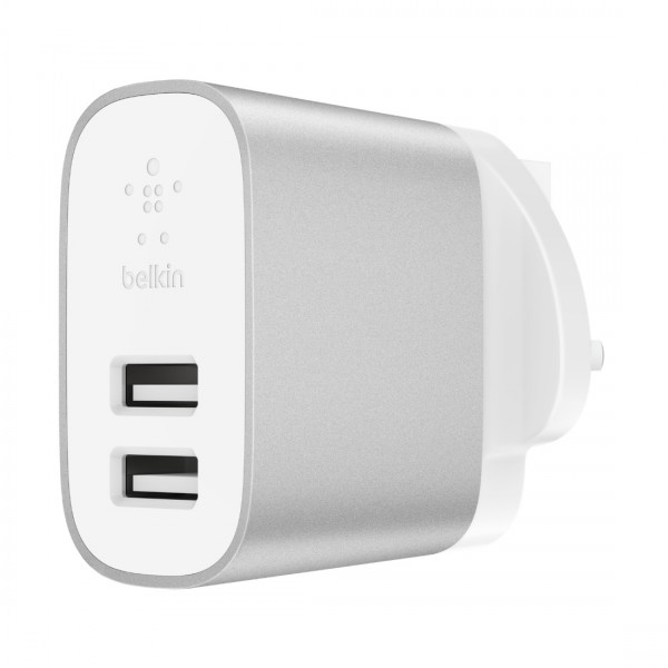 

Зарядное устройство Belkin Wall Charger Dual USB Silver 24W + EU адаптер