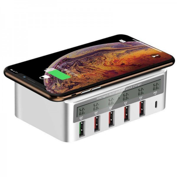 

Беспроводное зарядное устройство Wireless Charger Staction PD18W QC3.0 6 ports