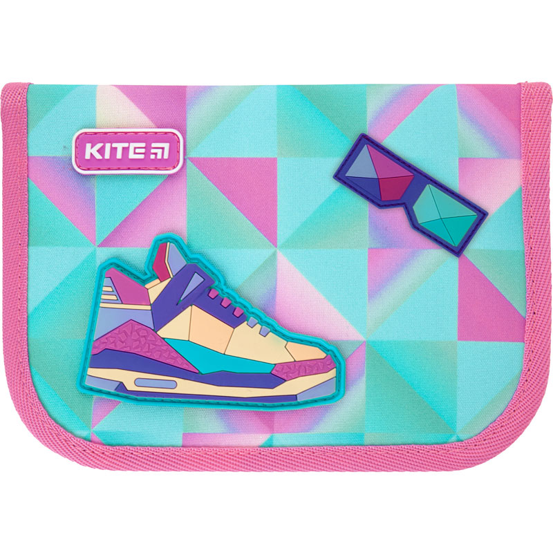 

Пенал-книжка для девочки Kite твердый без наполнения 1 отделение , 2 отворота, 622 Cool girl розовый/голубой