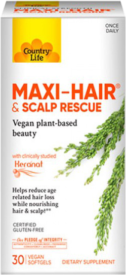 

Витамины для волос и кожи головы Country Life Maxi-Hair & Scalp Rescue 30 капсул (015794050926)
