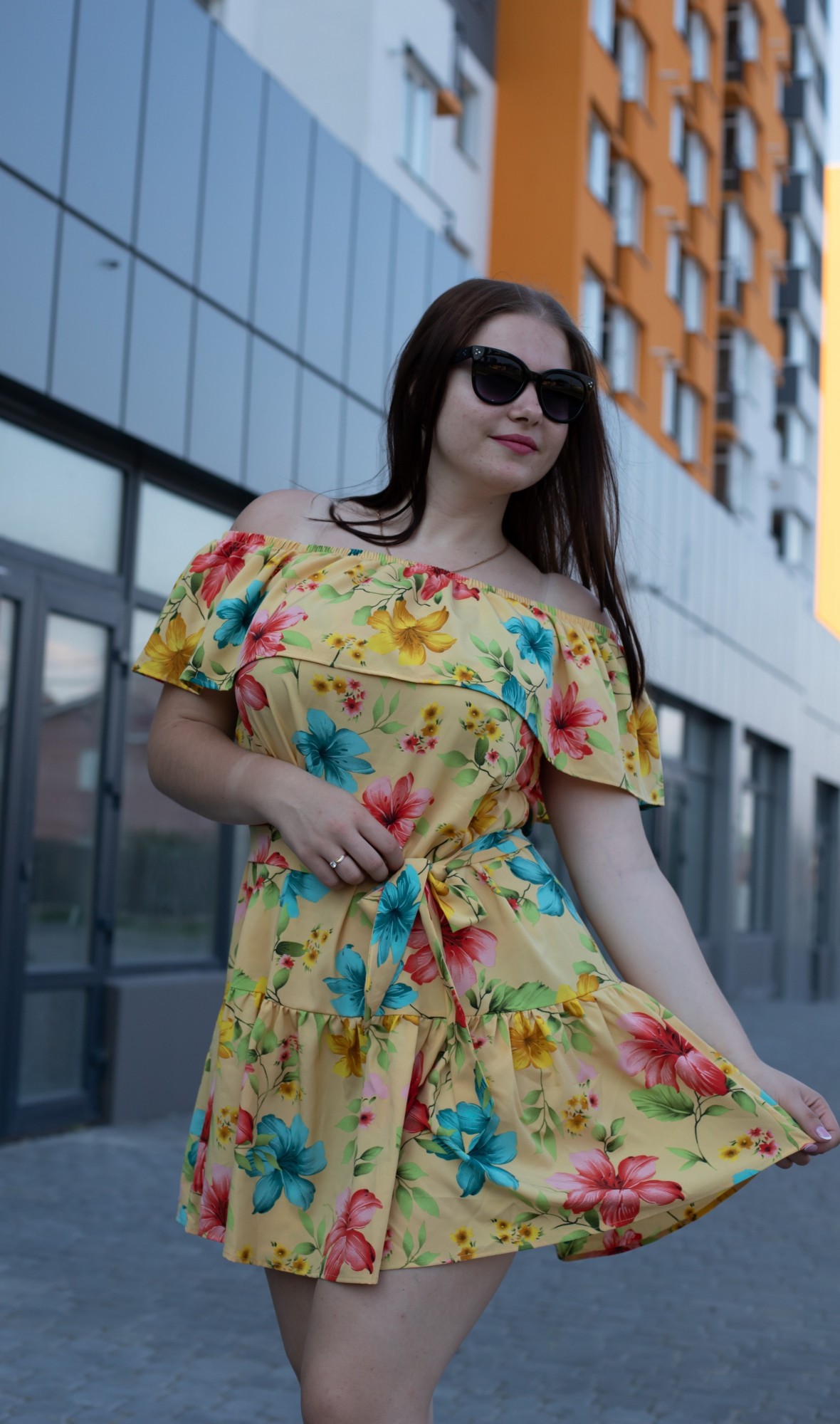 

Платье Lace Look М желтый