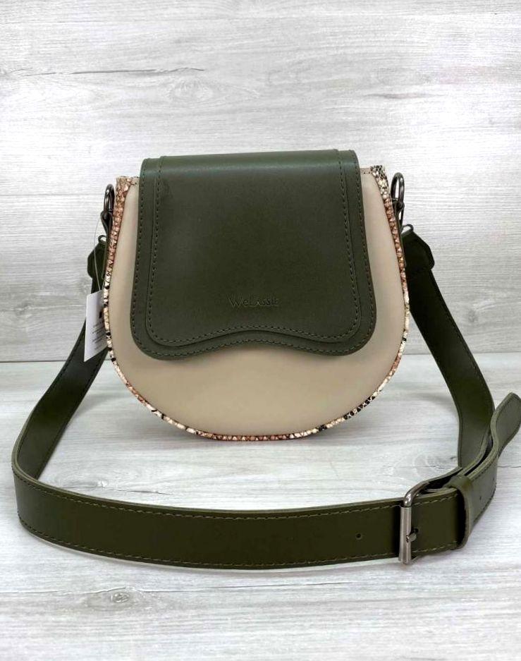 

Компактная полукруглая сумка Aliri-587-05 с змеиным принтом