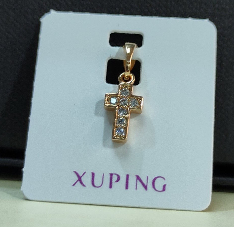 

Кулон Xuping Крестик с цирконием позолота 61047