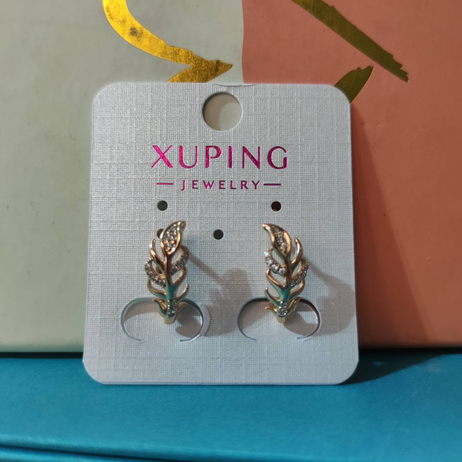 

Серьги Xuping Листочек позолота 99874