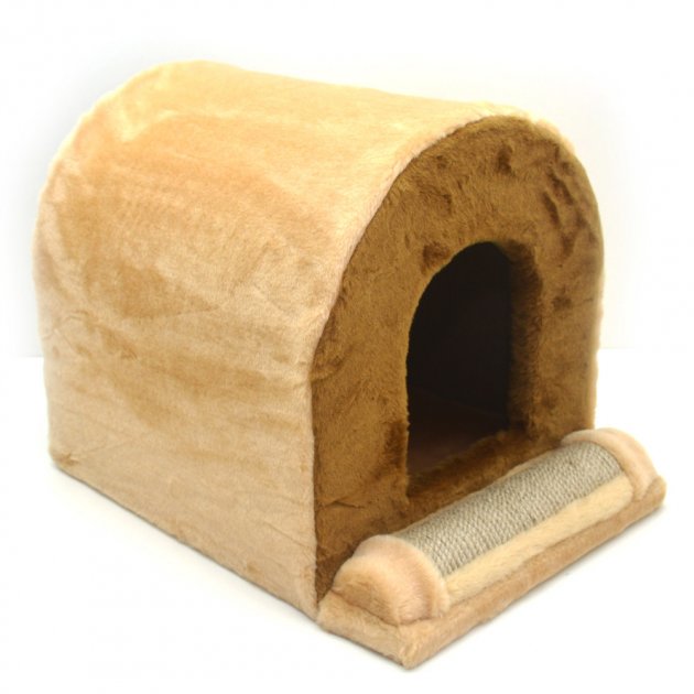 

Домик-драпак для кота Тоннель джут Коричневый+Бежевый Н35 см (ПФ-32323)