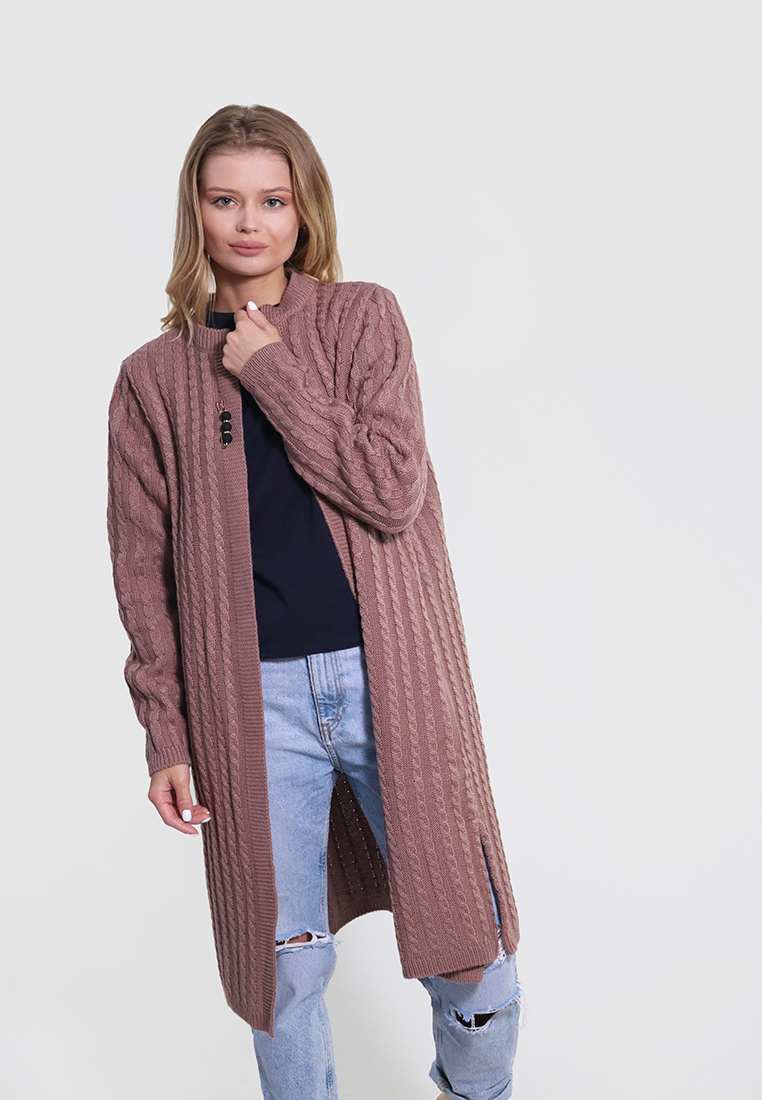 

Теплый женский жакет Mari-Knit 0861-2  пудра 60602, Теплый женский жакет Mari-Knit 0861-2 XL пудра 60602
