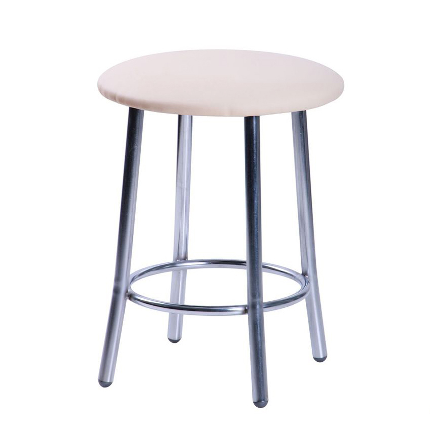 

Табурет металлический для кухни, для кафе Талли хром/кожзаменитель Мадрас ванильный AMF