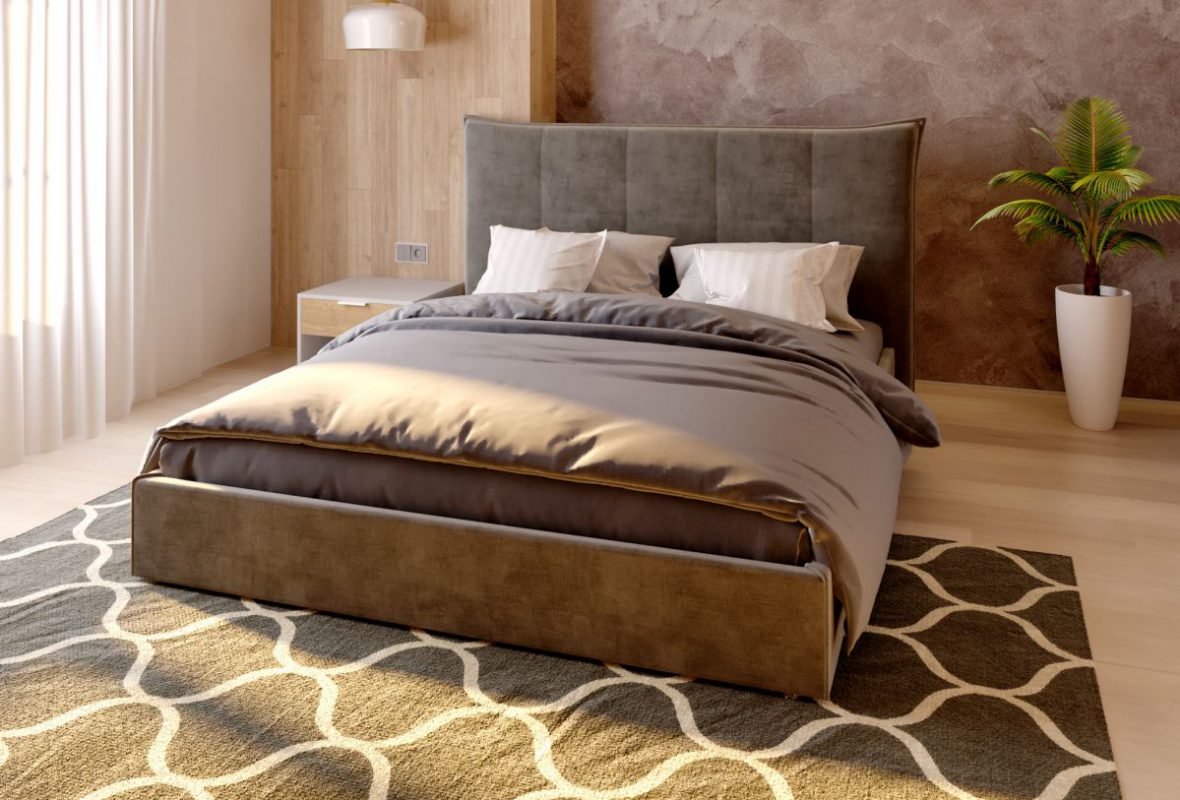 

Кровать двуспальная с подъемным механизмом в спальню Дерево/Ткань 07 Мисти 160*200 Коричневый Шик-Галичина