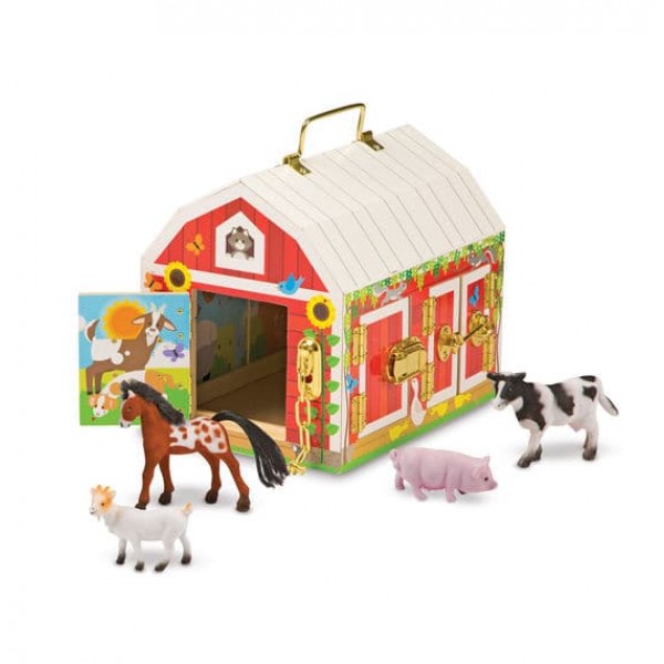 

Домик-сарай с задвижками и животными Melissa&Doug