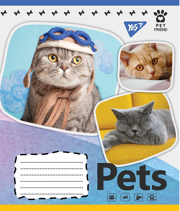 

Набор тетрадей ученических YES Pets shoot А5 12 листов в клетку 25 шт (765356)
