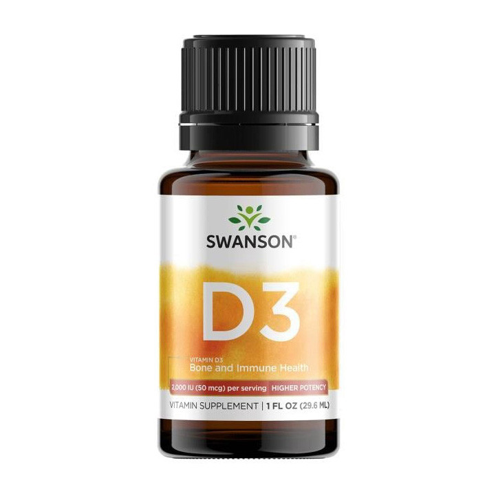 

Жидкий Витамин Д3 (холекальциферол) Свансон / Swanson D3 2,000 IU (50 mcg) (29,6 ml)