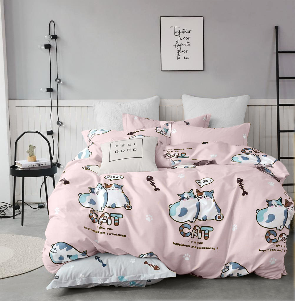 

Комплект постельного белья Zastelli Бязь Cats on Pink 145x210x2