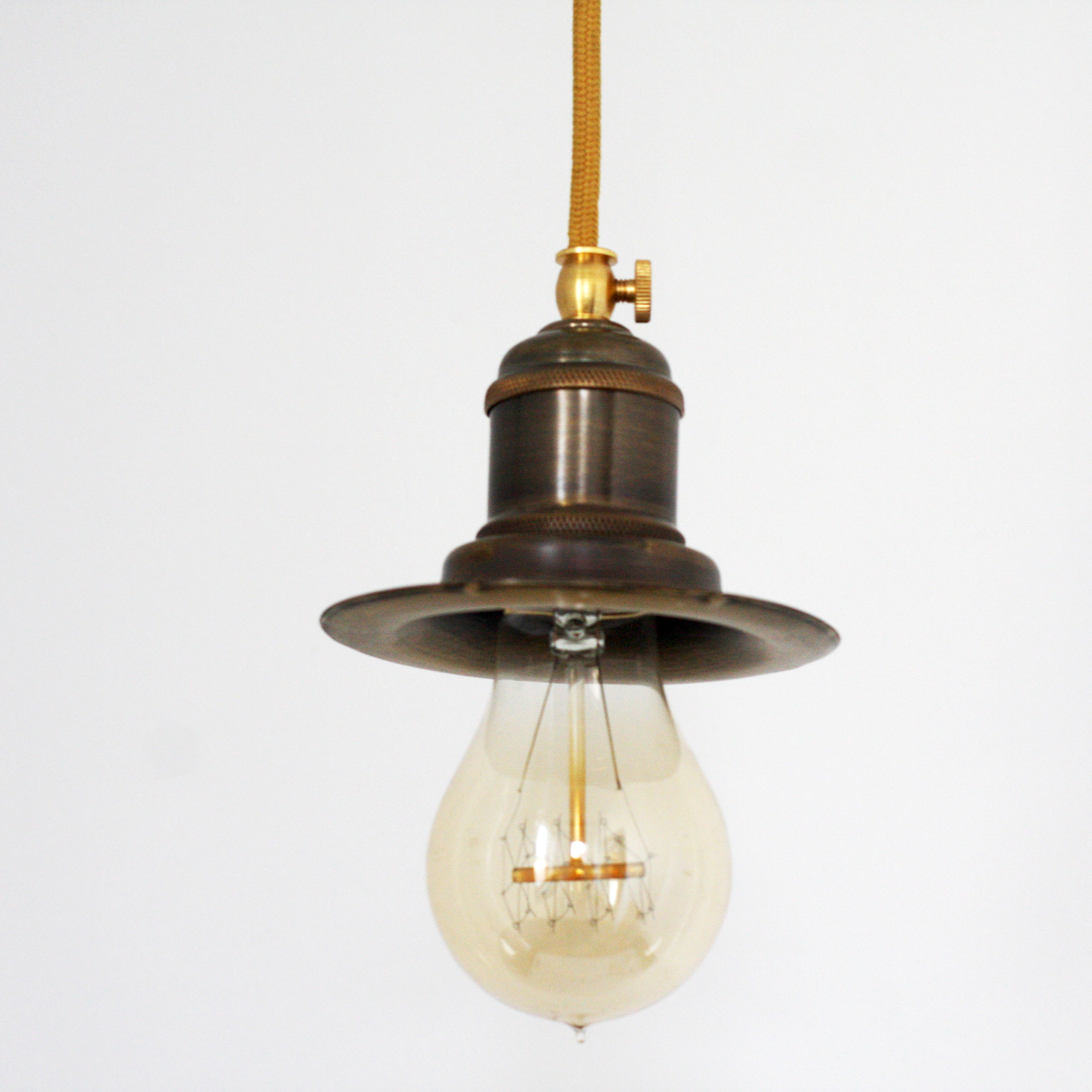 

Подвесной светильник для кухни, бара, прихожей, коридора Small hat 954-1 латунь темная патина/латунь коричневый PikArt