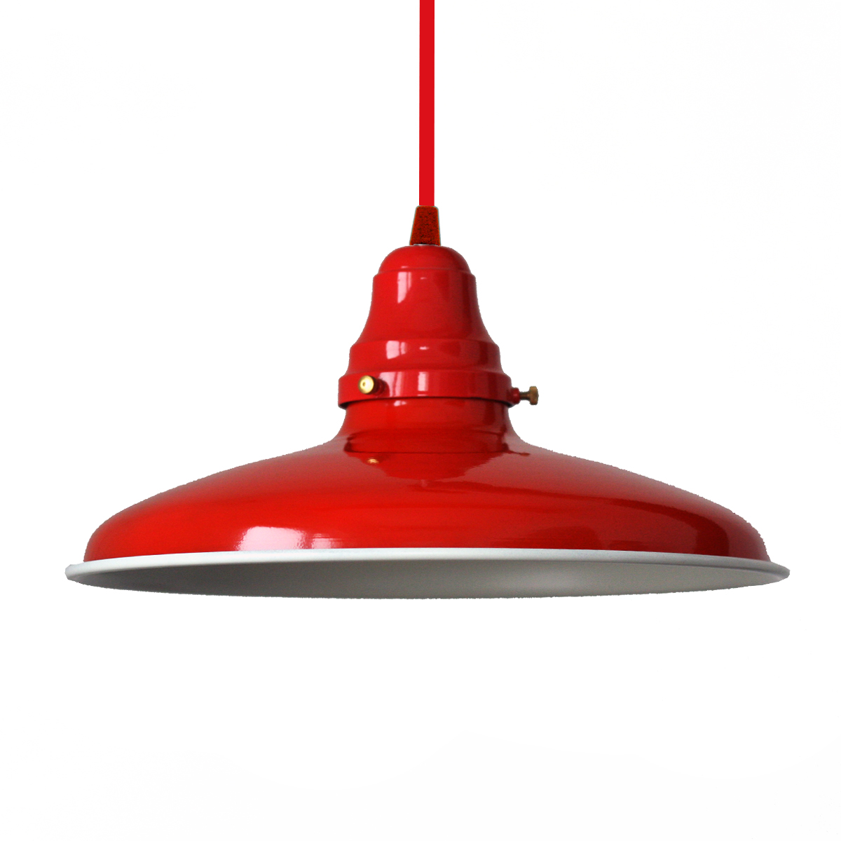 

Подвесной светильник для кухни, бара, прихожей, коридора Classic Hat 537-2 сталь красный с белым/сталь красный PikArt