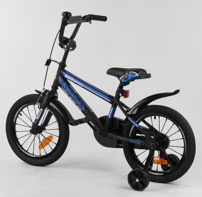 

Велосипед для мальчика 16" 2-х колёсный "CORSO" ST-16120 (2) стальные рама и диски, надувные колеса, Синий, от 4 до 6 лет