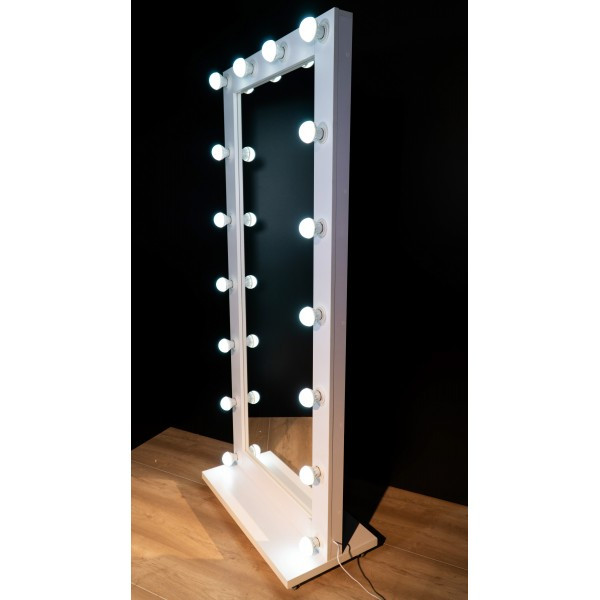 

Туалетное гримерное визажное зеркало sp0d с LED подсветкой на подставке с колесиками Белое (Зеркало-07)