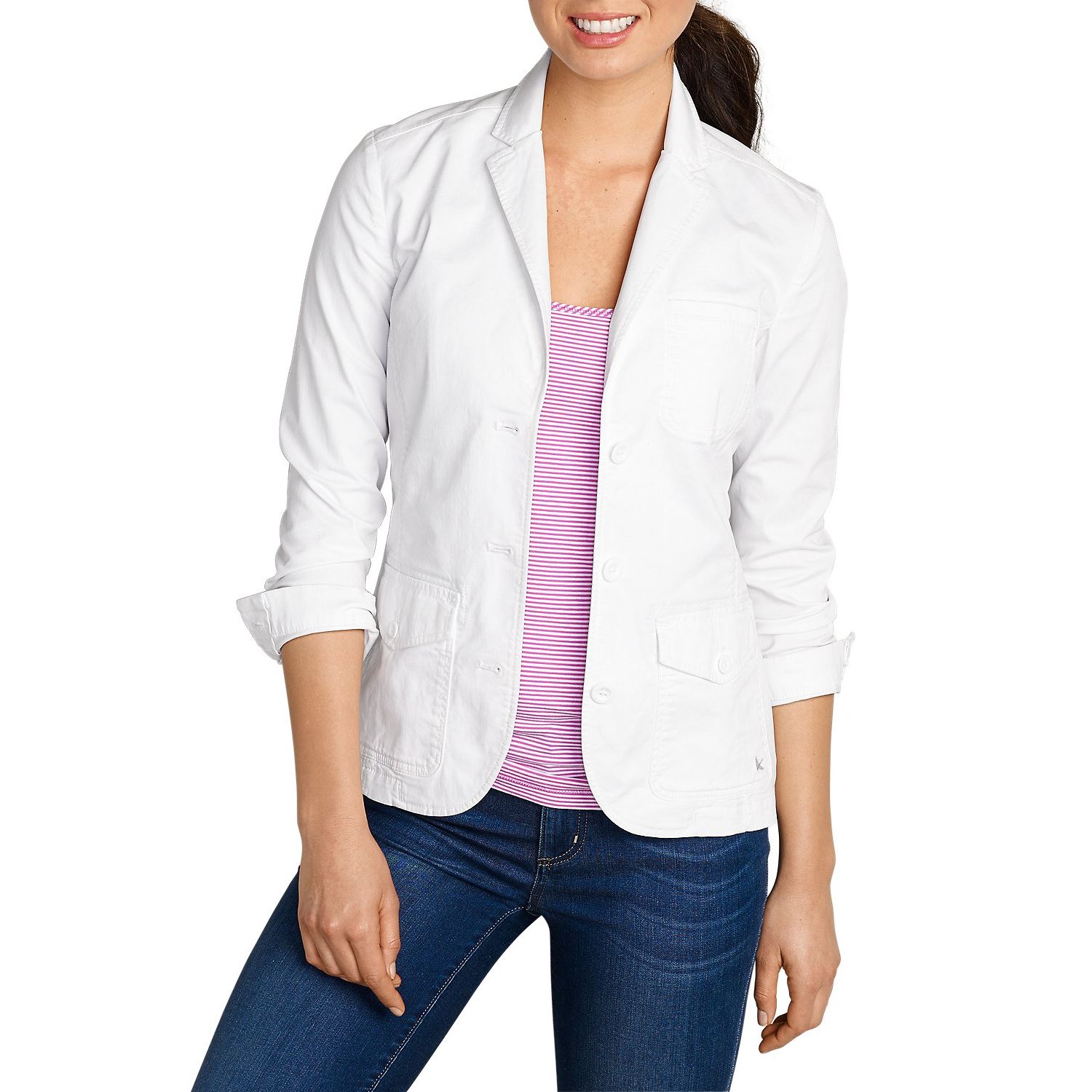 

Блейзер Eddie Bauer Womens Legend Wash Stretch Blazer WHITE 42 Белый