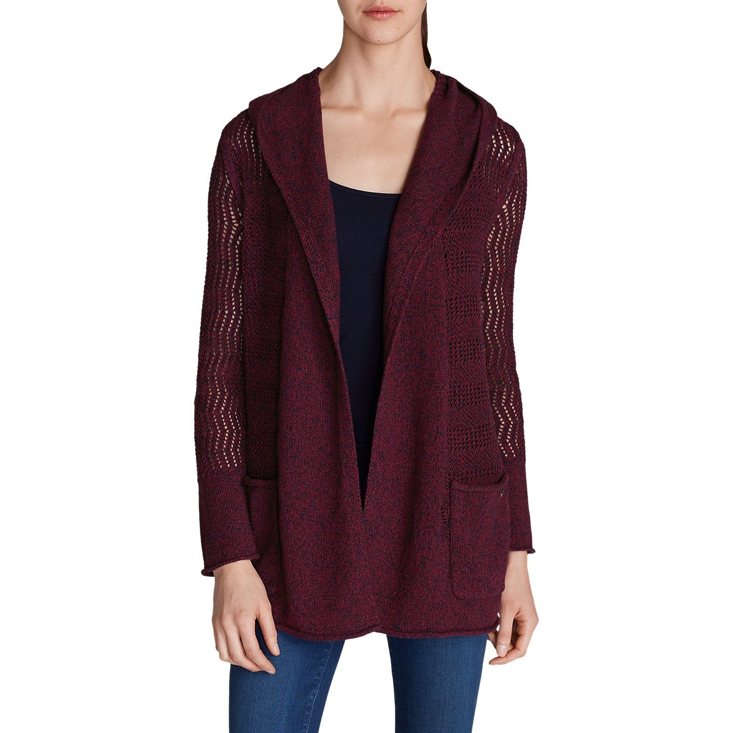 

Кардиган Eddie Bauer Womens Beachside Hoodie Cardigan Sweater CLARET XS Бордовый (010-0099CLT)