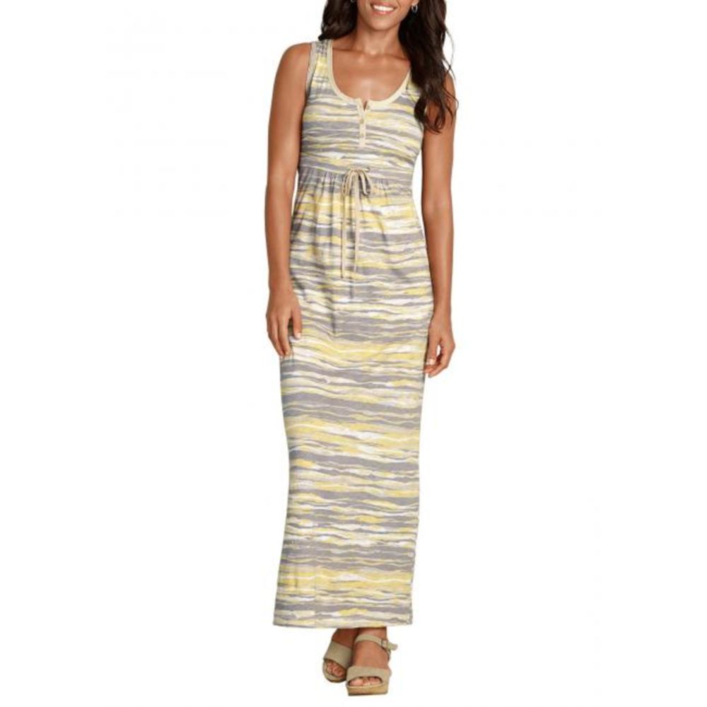 

Платье Eddie Bauer Womens Henley Maxi Dress OYSTER XL Комбинированный