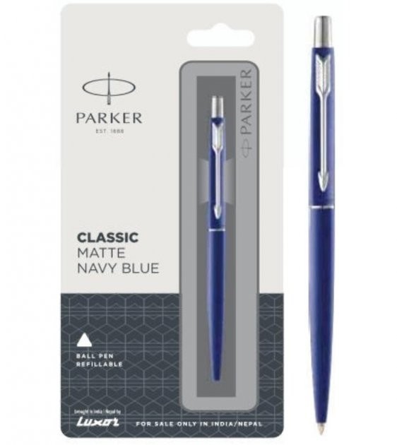 

Шариковая ручка Parker JOTTER Classic Matte Navy Blue CT в синем корпусе синяя