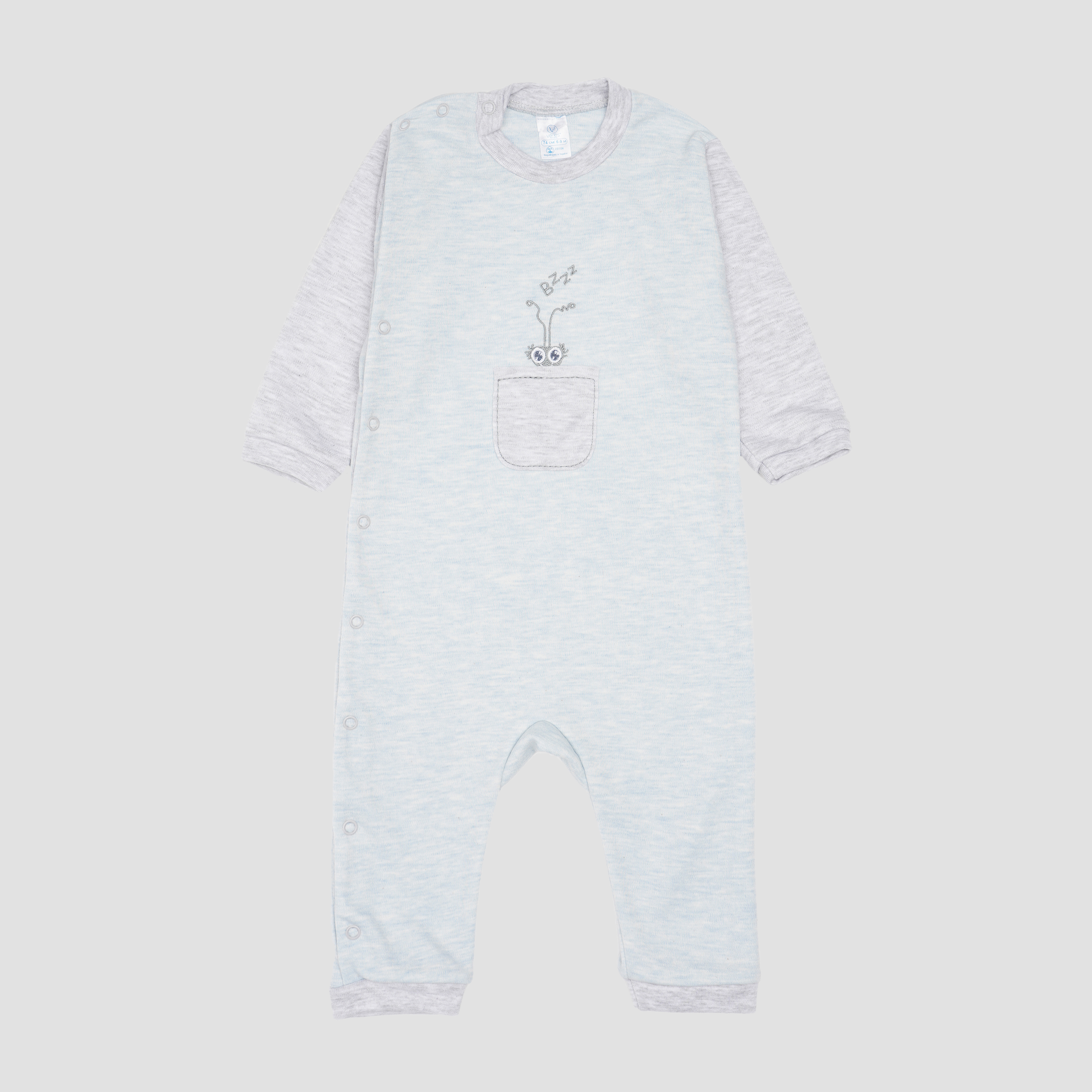 

Человечек Baby Veres Bugs blue 101-23.91-2 74 см Голубой с серым