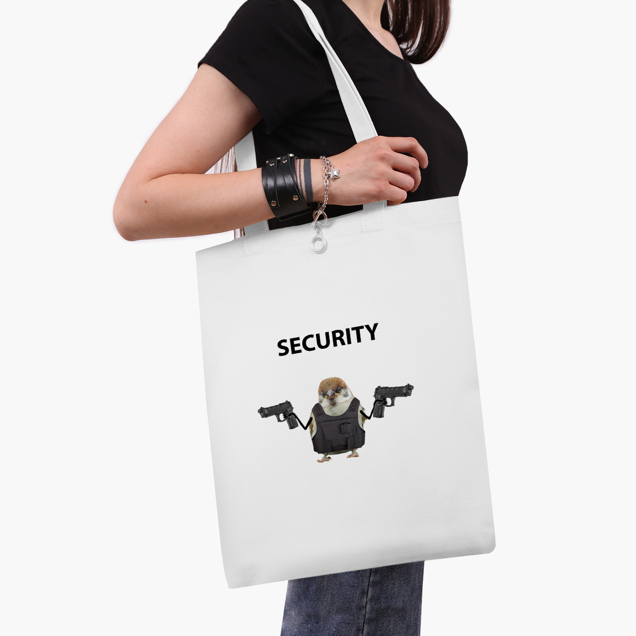 

Эко сумка шоппер Птицы СВЭГ (Birds SWAG) (9227-1538) 41x35 см Белый