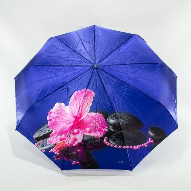 

Атласный женский зонт-автомат Fiaba с цветами №66721-4