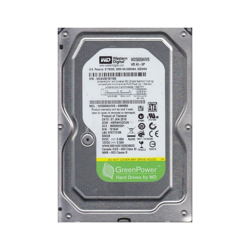 

Жёсткий диск Western Digital 3.5" 500GB (WD5000AVVS)