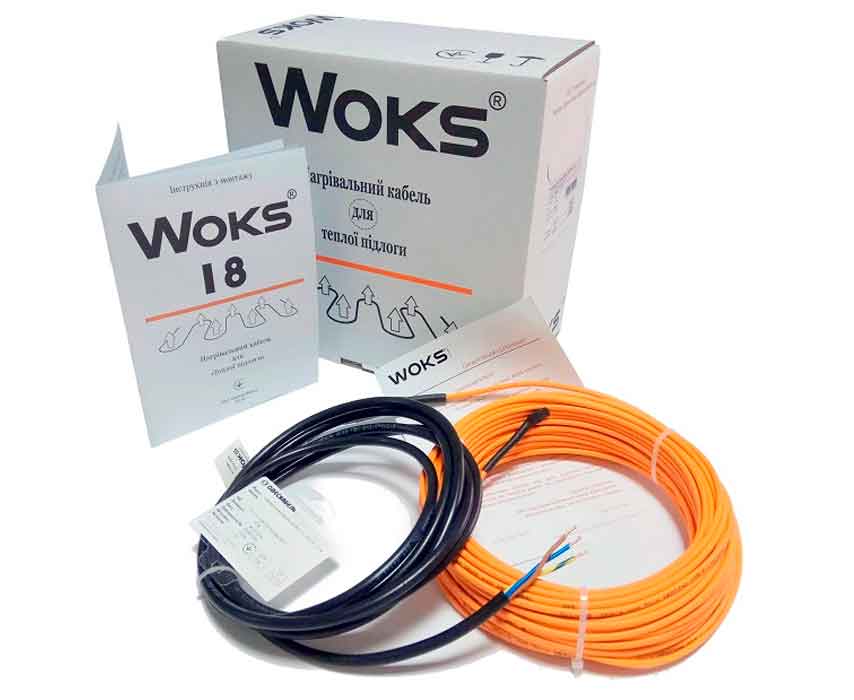 

Тонкий кабель под плитку Woks-18 3.7 м.кв - 660 Вт - 36м