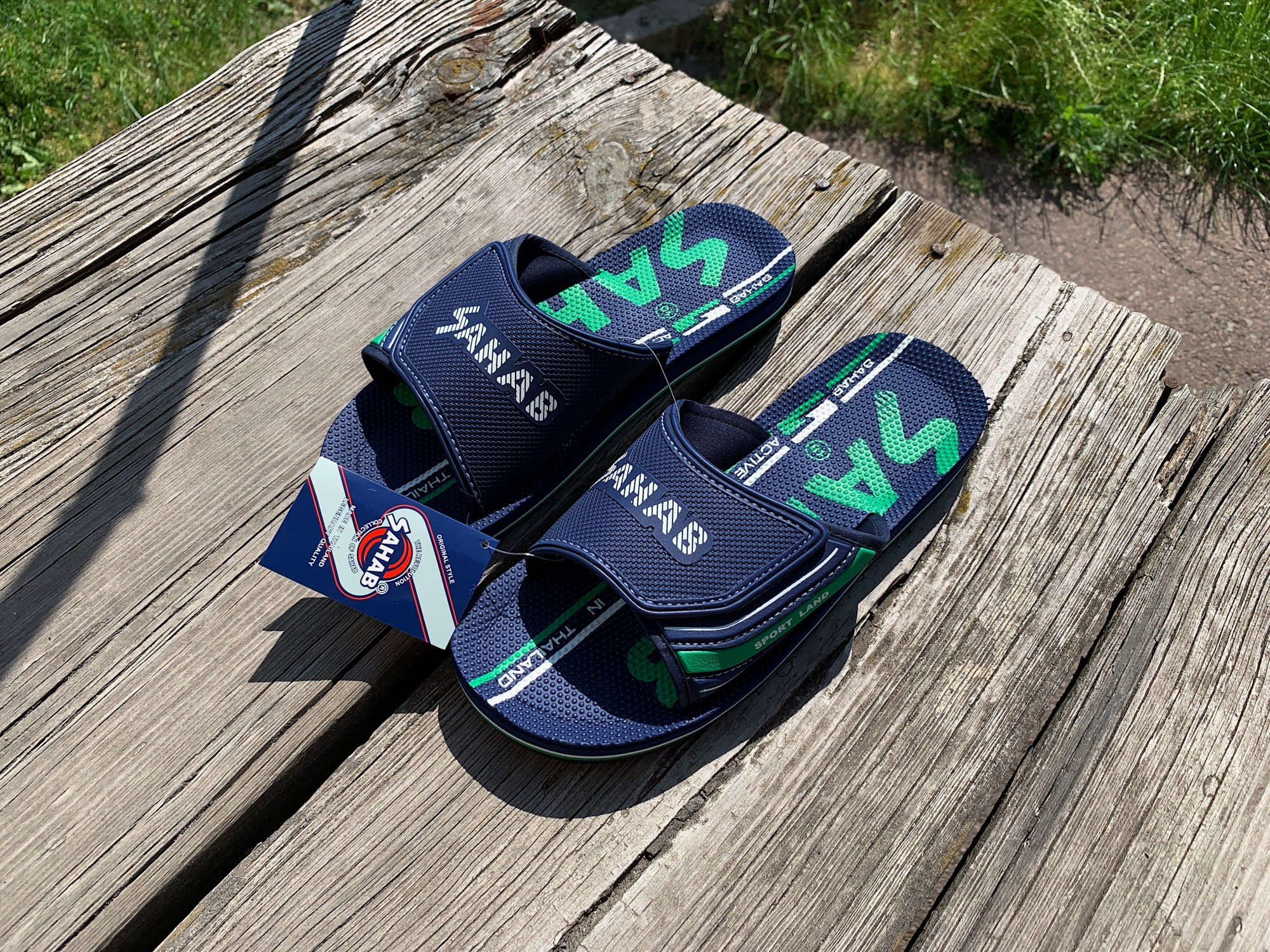 

Шлепанцы на липучке SAHAB SH 20-014M 43 Navy-Green темно-синие