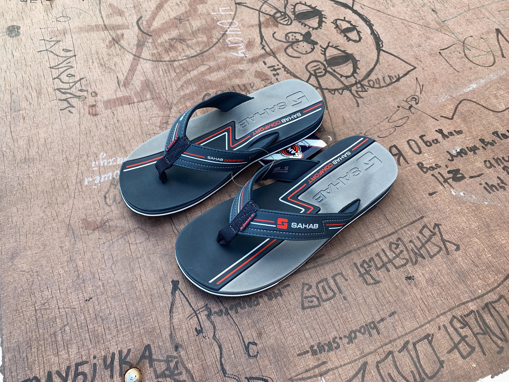 

Вьетнамки SAHAB SH 21-073M 43 Dk.Blue-Grey синие с серым