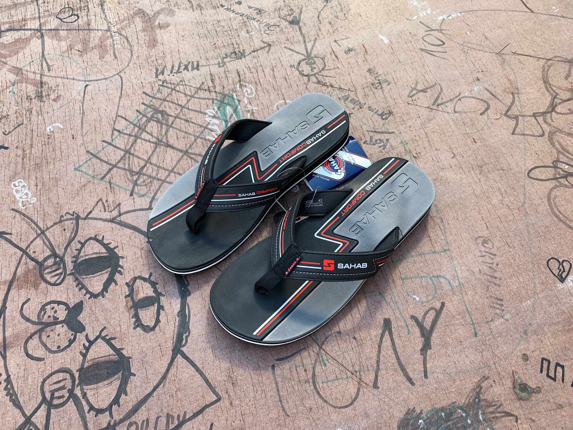 

Вьетнамки SAHAB SH 21-073M 44 Black-Grey черные с серым
