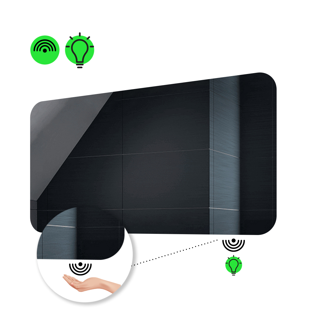 

LED-зеркало 80x60см, с ИК включателем, модель Ornela