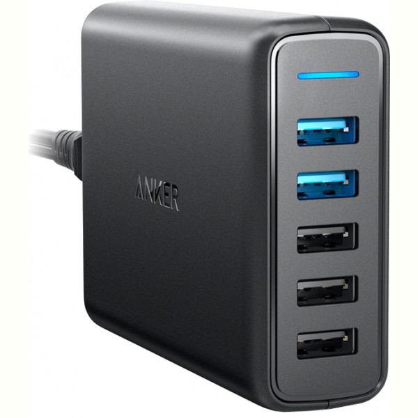 

Сетевое зарядное устройство Anker PowerPort 5 With Dual QC 3.0 & Power IQ V3 Black