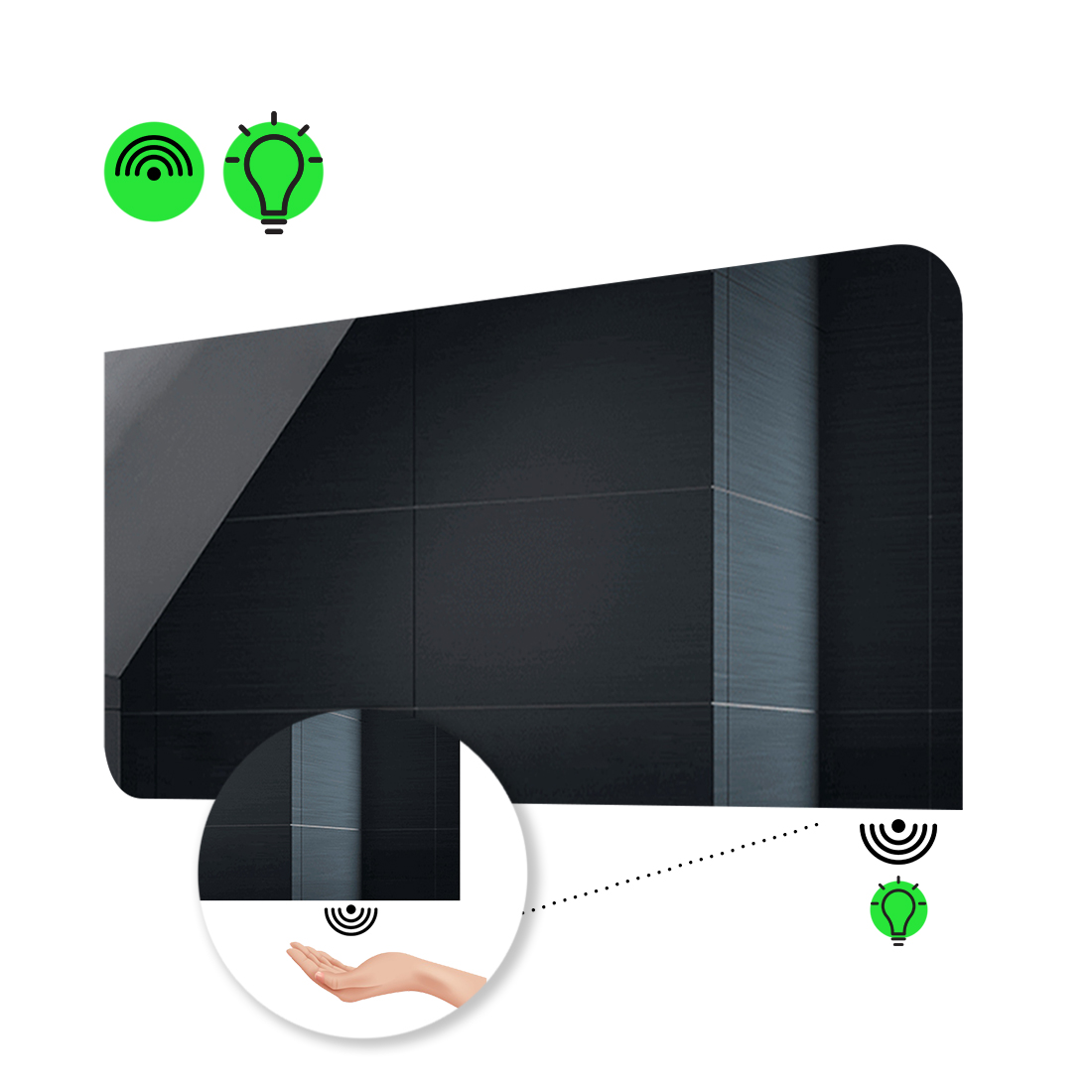 

LED-зеркало 90x80см, с ИК включателем, модель Simona