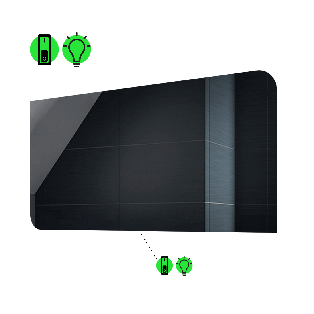

LED-зеркало 90x60см, с механическим включателем, модель Simona