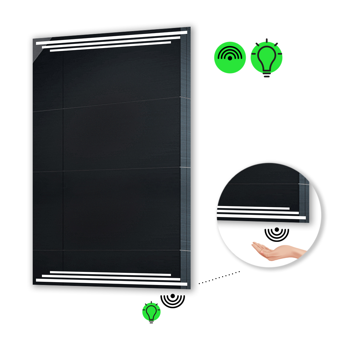 

LED-зеркало 90x140см, с ИК включателем, модель Francisca