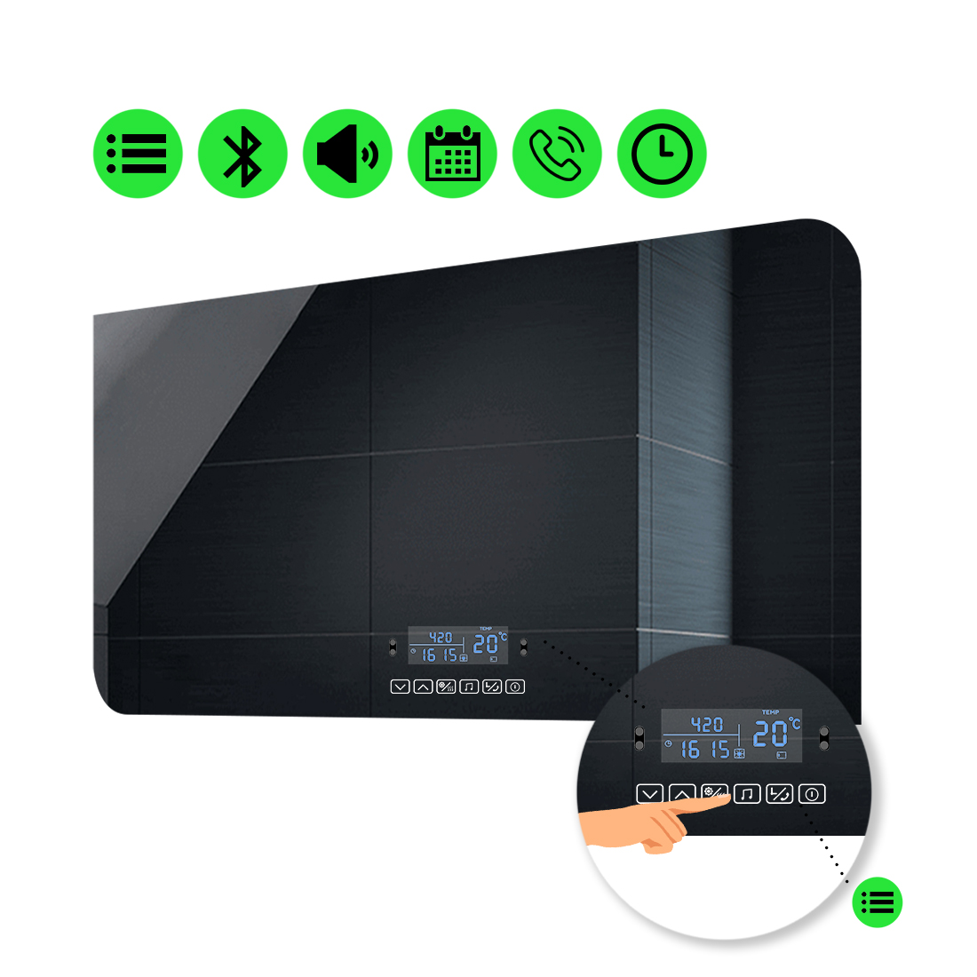 

LED-зеркало 90x70см, с Smart-блоком, модель Simona