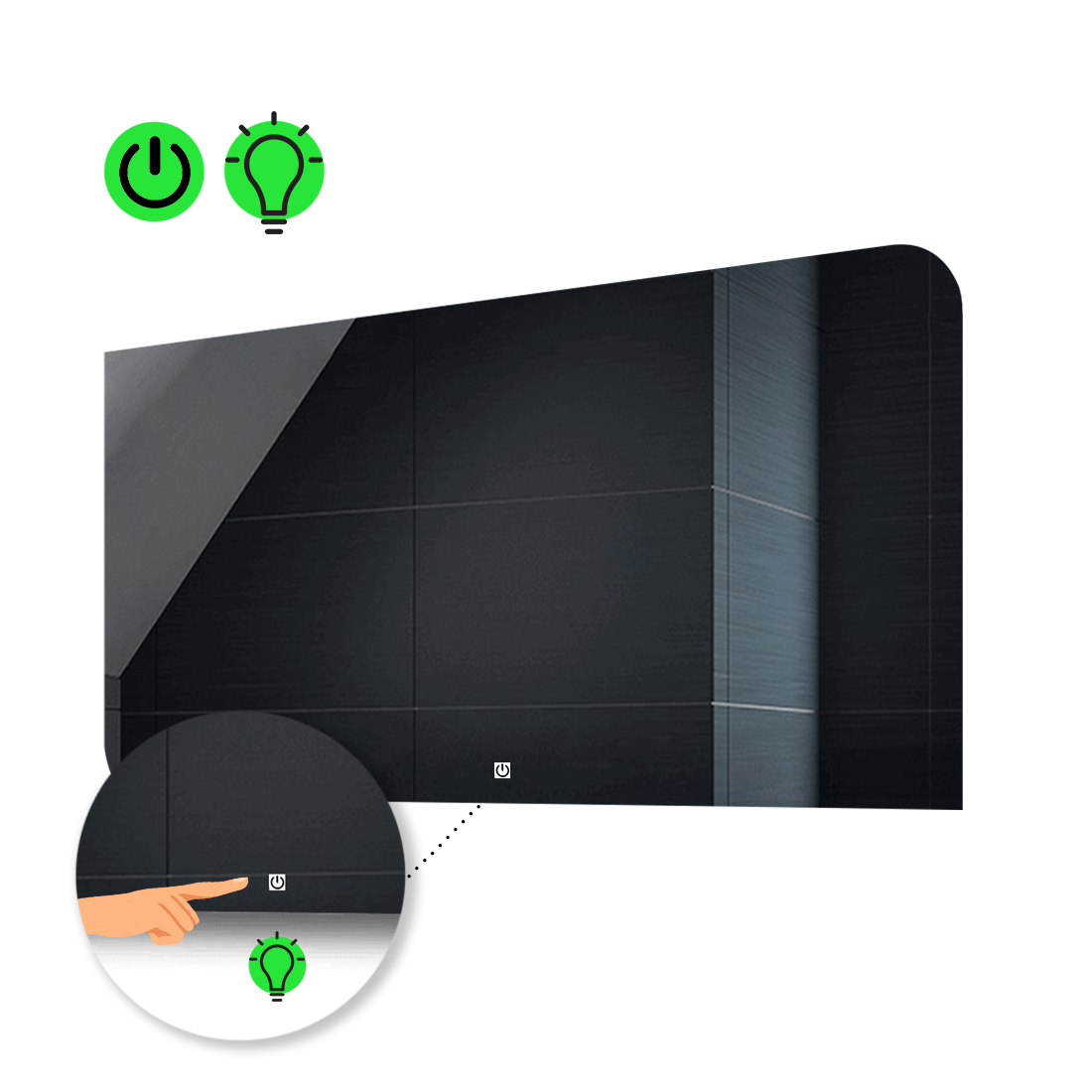 

LED-зеркало 120x100см, с сенсорной кнопкой управления, модель Simona